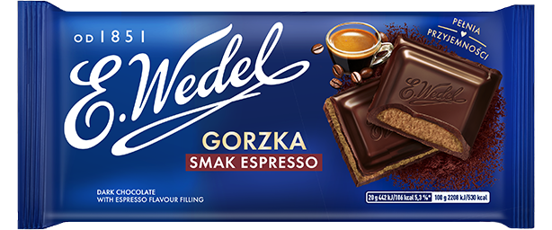 Czekolada Gorzka z nadzieniem o smaku espresso