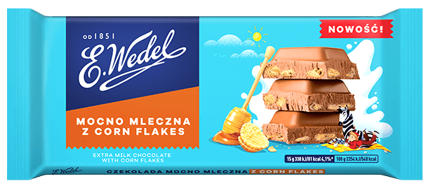 Czekolada Mocno Mleczna z corn flakes