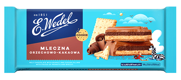 Czekolada Cookie Mleczna orzechowo-kakaowa - nowe opakowanie