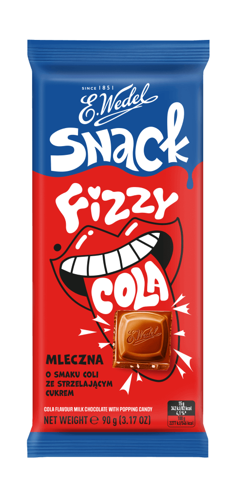 Fizzy Cola Czekolada mleczna o smaku coli z cukrem strzelającym
