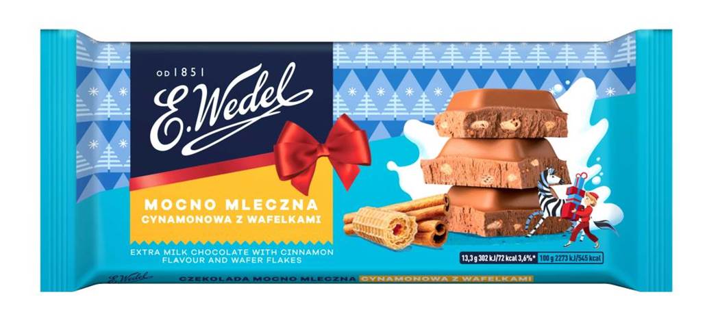 Czekolada Mocno Mleczna cynamonowa z wafelkami