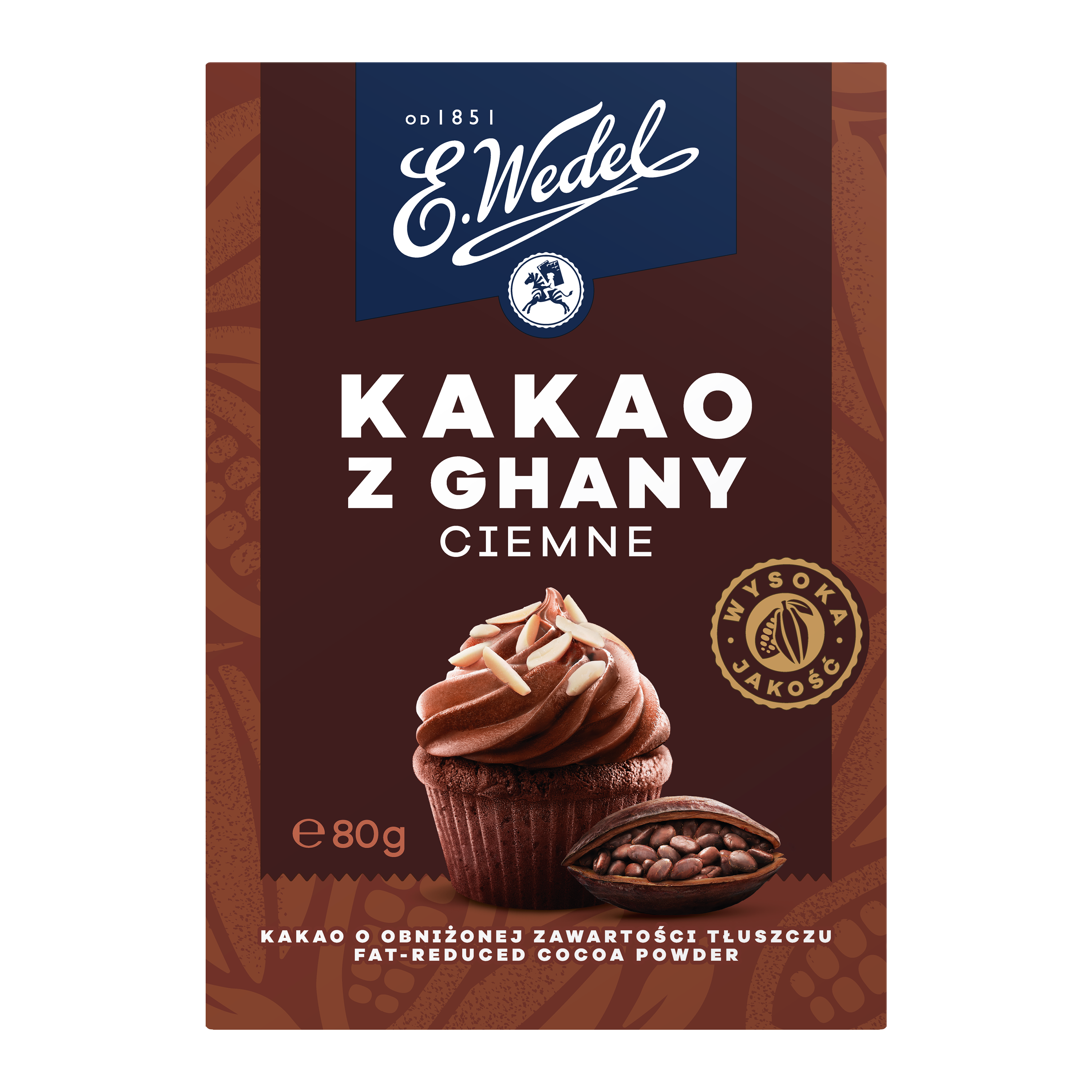 Kakao ciemne z Ghany 80g - nowe opakowanie