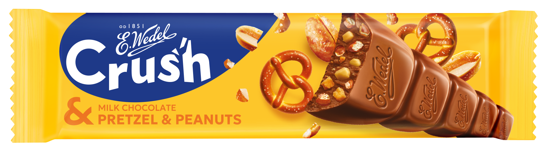 Wedel Crush z&nbsp;mleczną czekoladą i&nbsp;precelkami