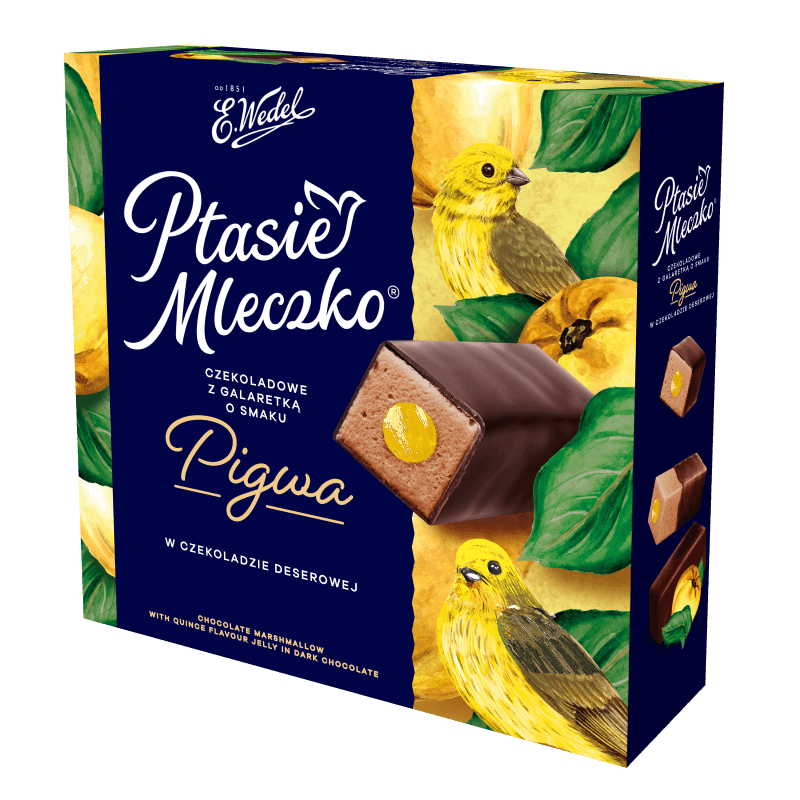 Ptasie Mleczko® Czekoladowe z galaretką o smaku Pigwa