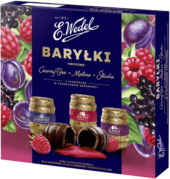 Baryłki Owocowe Czarny Bez Malina Śliwka