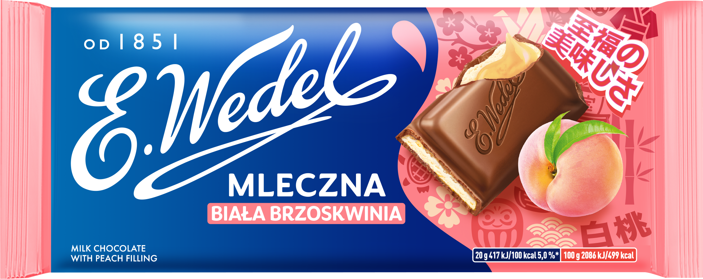 Czekolada Mleczna biała brzoskwinia