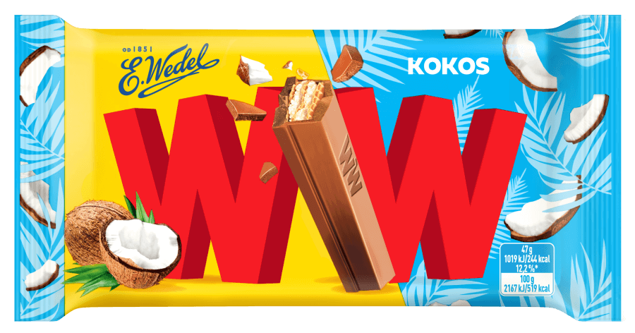 WW kokos w mlecznej czekoladzie